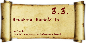 Bruckner Borbála névjegykártya